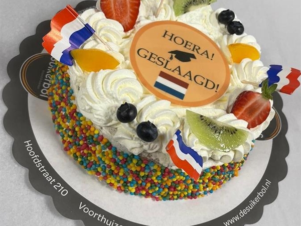 Geslaagd slagroom taart 6 pers
